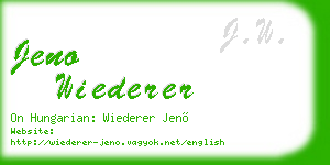 jeno wiederer business card